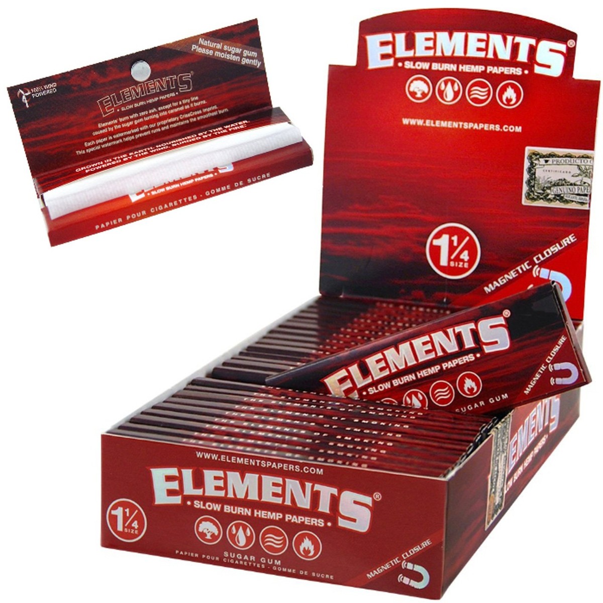 Elements slow burn hemp 1 1/4 rolling paper.