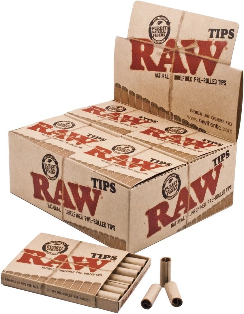 RAW Pre Rolled Filter Tips 21 pack.
