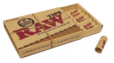 RAW Pre Rolled Filter Tips 21 pack.
