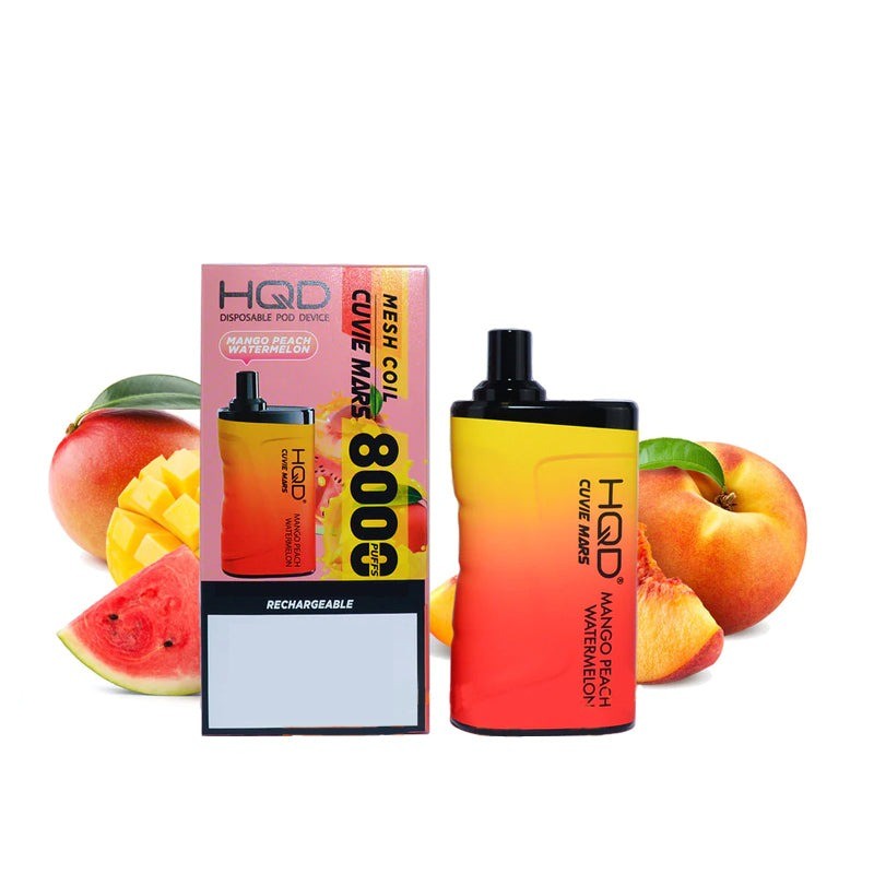 HQD Cuvie Mars Bar 8000 puffs. Mango Peach Watermelon.