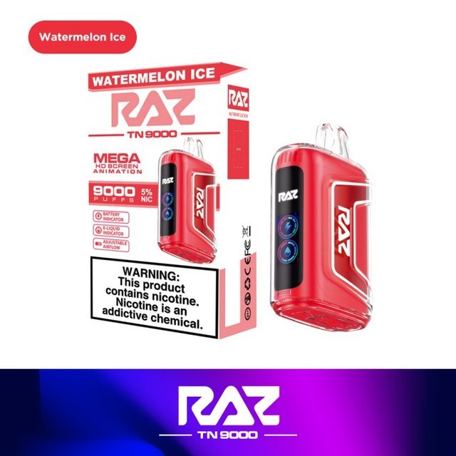 RAZ TN9000 Disposable Vape. Watermelon Ice.