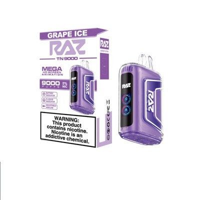 RAZ TN9000 Disposable Vape. Grape Ice.
