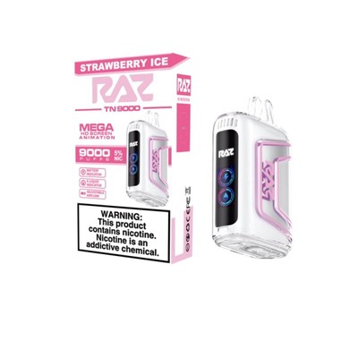RAZ TN9000 Disposable Vape. Strawberry Ice.