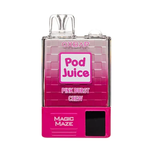 Pod Juice OXBAR 10,000 puffs. Pink Burst Chew.