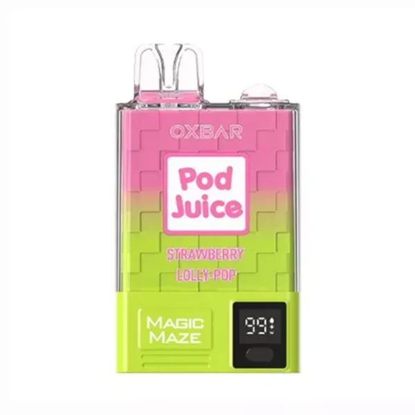 Pod Juice OXBAR 10,000 puffs. Strawberry Lolly-Pop.