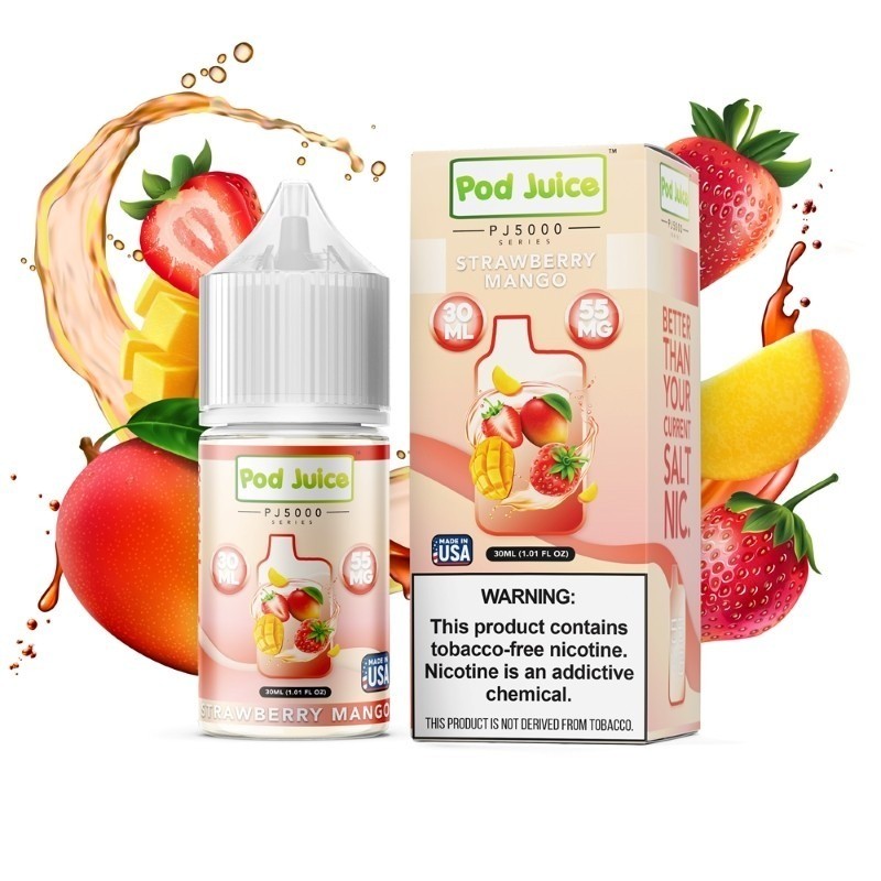 Pod Juice pj5000 E-Liquid 30ml. Strawberry Mango.