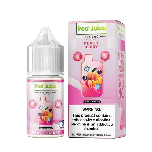 Pod Juice pj5000 E-Liquid 30ml.Peach Berry.
