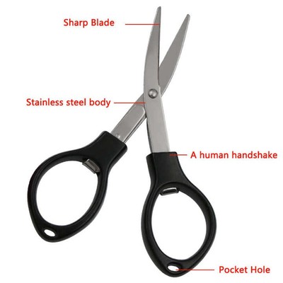 Mini Folding Scissors. Black.