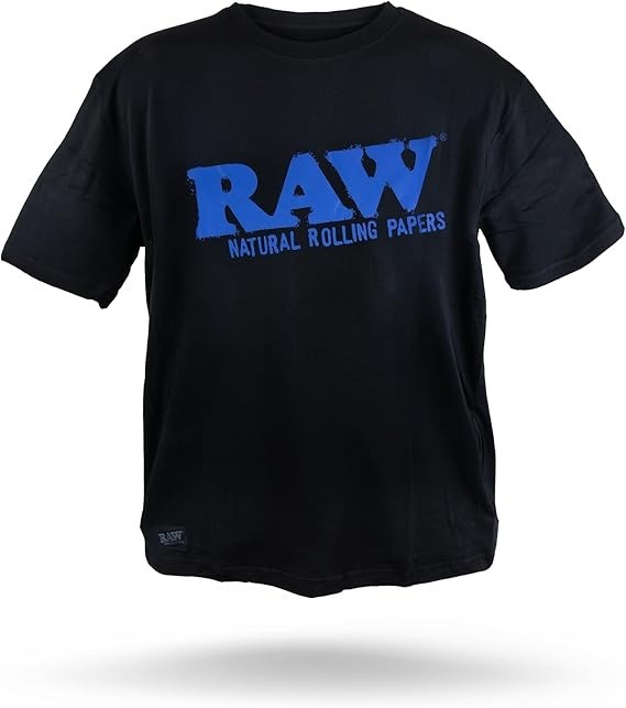 RAW Electric Blue Logo Tee. Hidden Zipper Pocket Black. Size -2xL