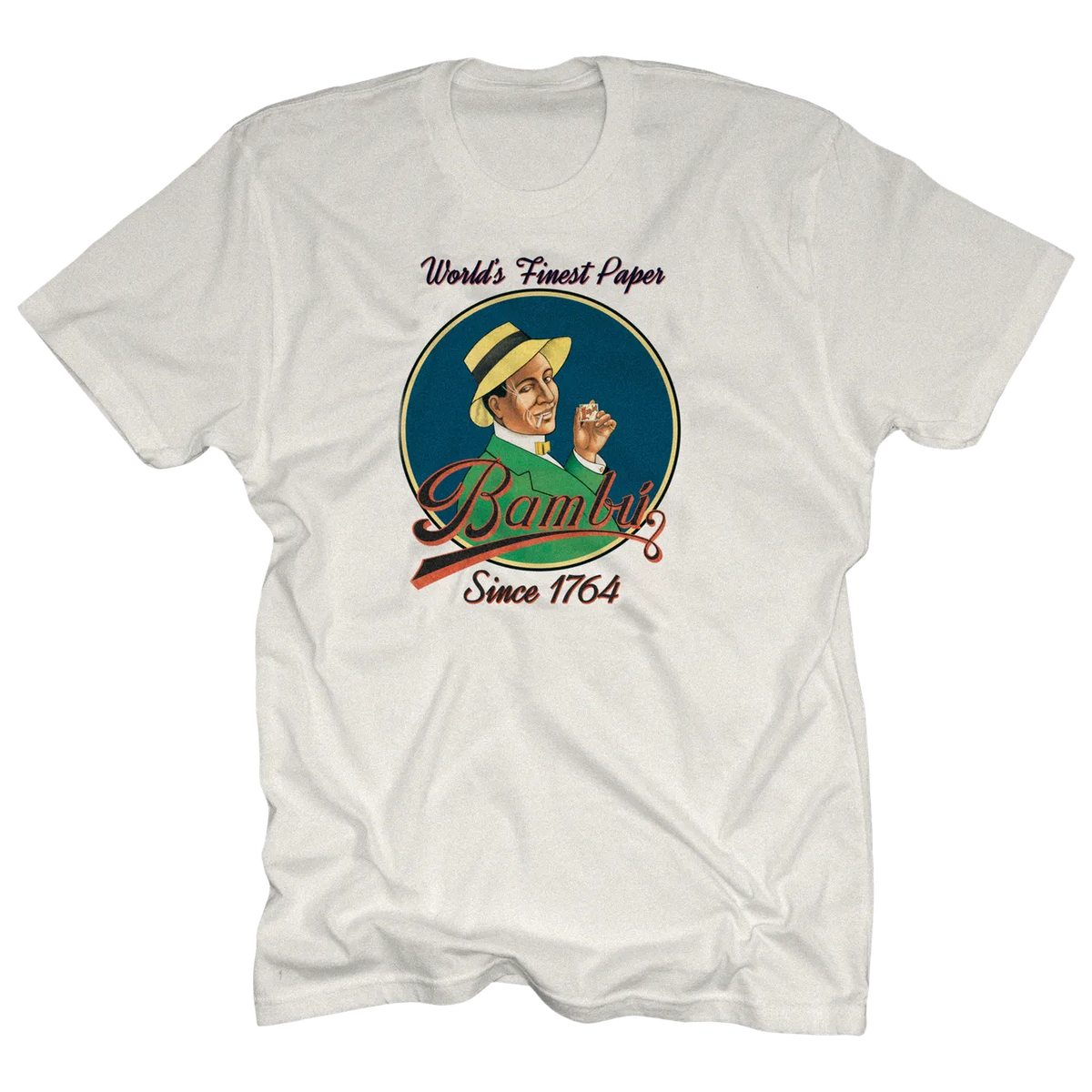 Bambú Logo on Natural Slim Fit T-Shirt White Size- Medium.