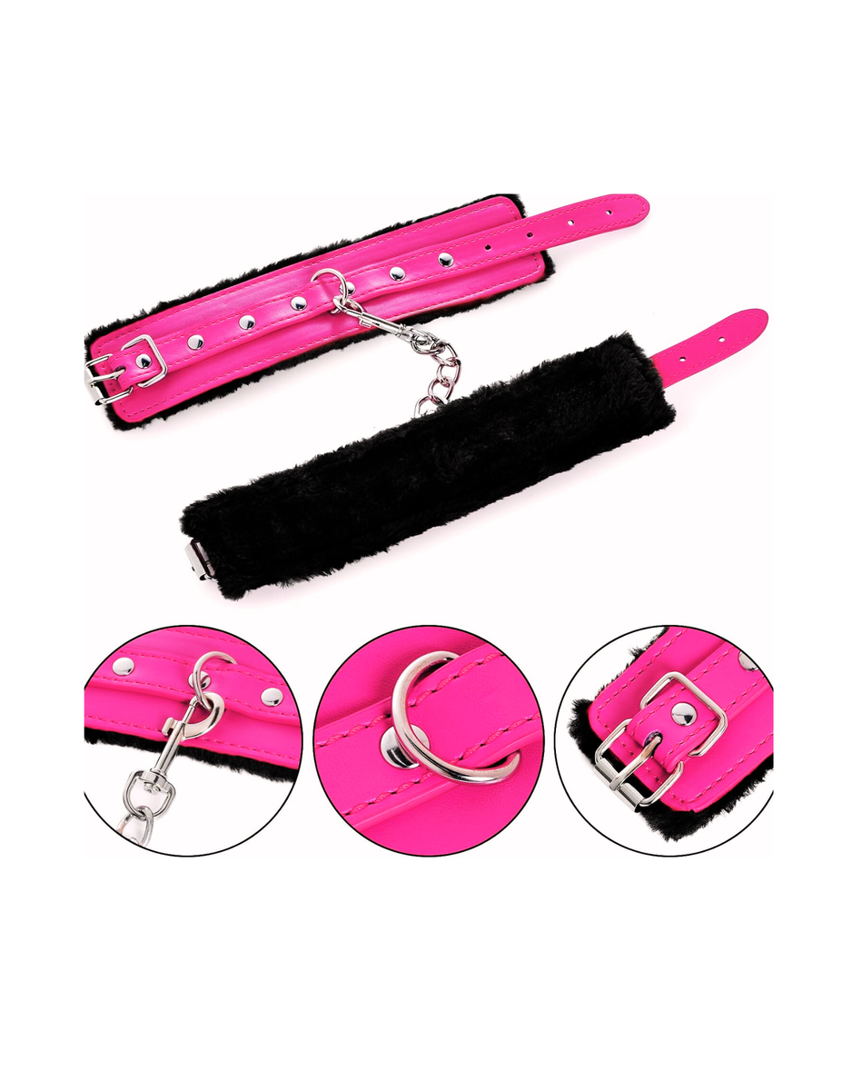 Fuzzy Adjustable Handcuffs & Ankle Bracelets