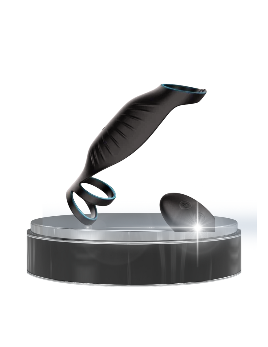 Carnivore-RTC Vibrating Double Penis Cockring & Sleeve w/ Remote Control