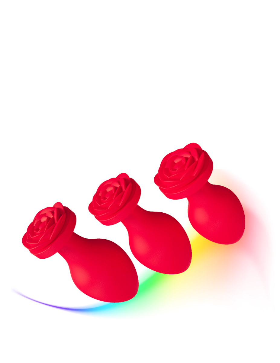 Rose Blossoms Silicone Butt Plugs 3Pcs/Set
