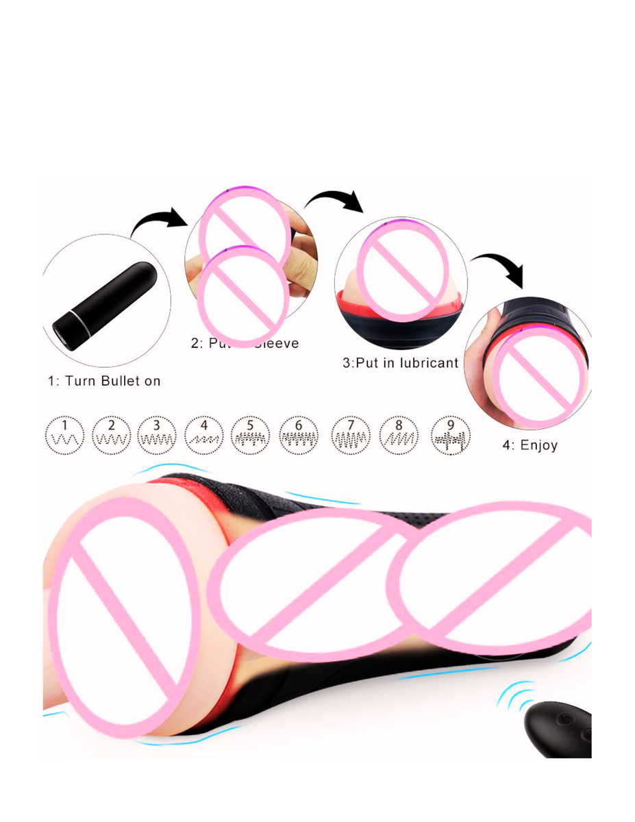 Hercules Vagina Cup "Pocket Pussy" Male Vibrating Masturbator w/ Remote Control