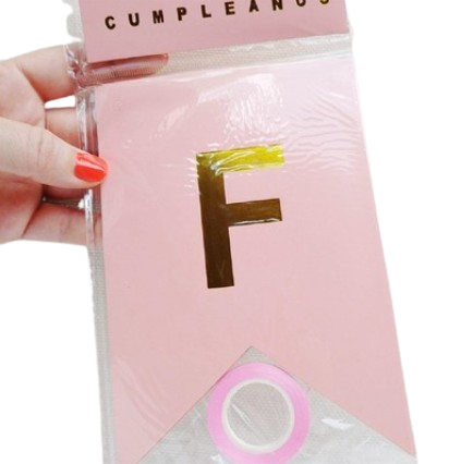 Guirnalda Feliz Cumpleaños rosada