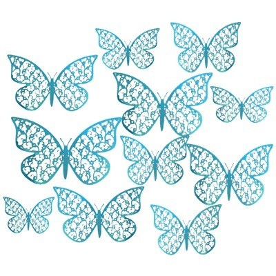 Mariposas decorativas 12U celeste