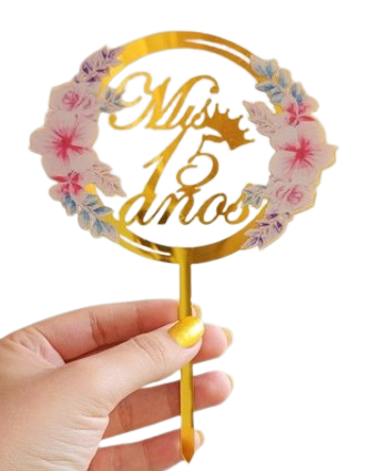 Topper Mis 15 años floral