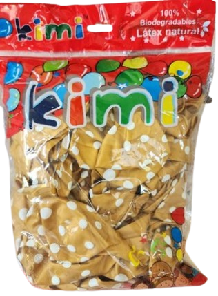 Globos dorados puntos blancos