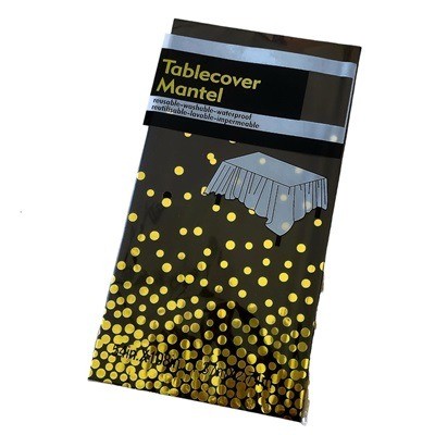 Mantel negro y dorado