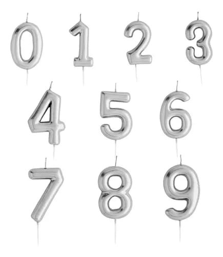 Velas para pastel plateada