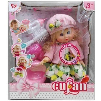 Muñeca con accesorios y sonido