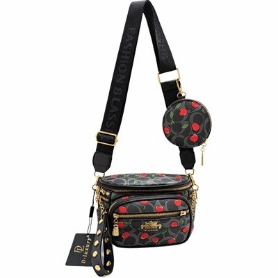 Bolsito y monedero con diseño de cerezas