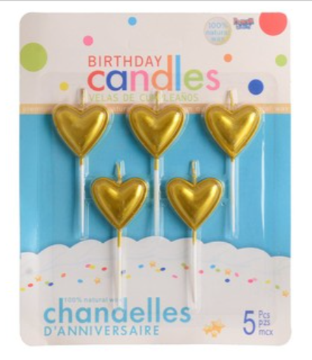 Velitas-corazón dorada