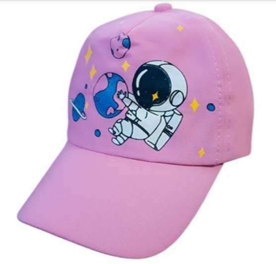Gorrita infantil astronauta rosada