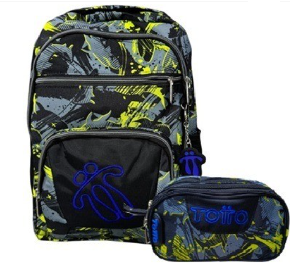 Mochila estampada + cartuchera Totto