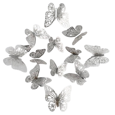 Mariposas decorativas plateada