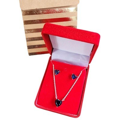 Juego de plata. Corazón azul