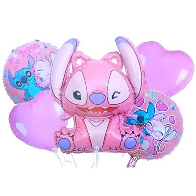 Set de globos sin inflar stitch rosado