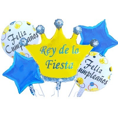 Set de globos sin inflar rey de la fiesta
