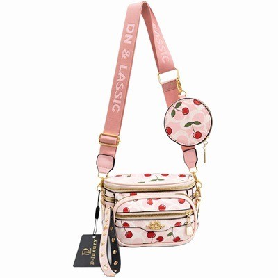 Bolsito y monedero con diseño de cerezas