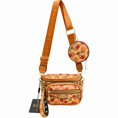 Bolsito y monedero con diseño de cerezas