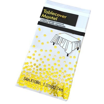 Mantel blanco y dorado