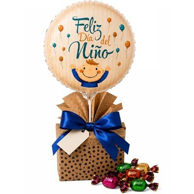 Cajita con chocolates "Feliz día del niño"