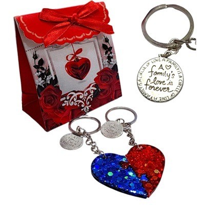 Llavero de resina-Dúo de corazones