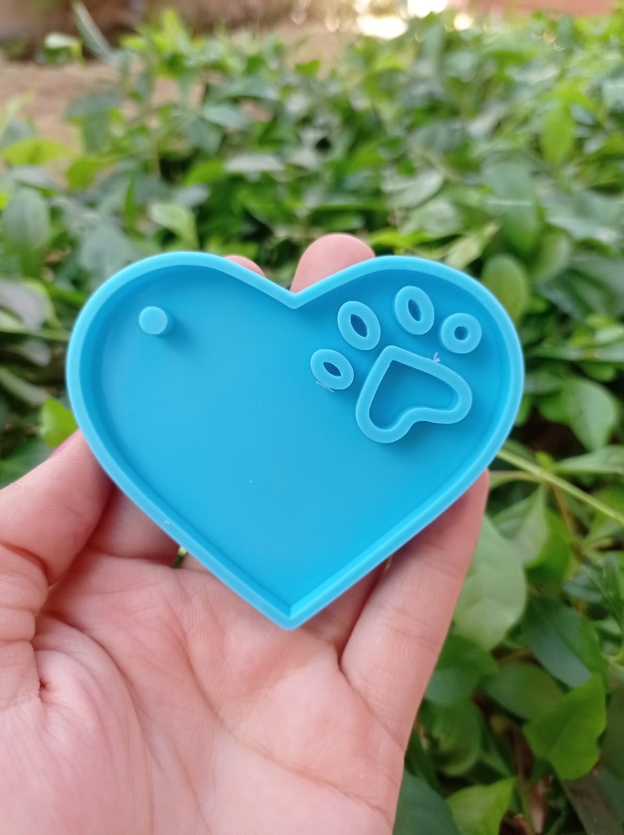 Moldes para resina-Corazón con huellita