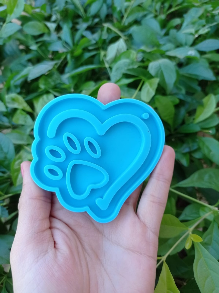Moldes para resina-Corazón con pata de perro