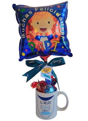 Taza con chocolates-Muchas felicidades papi