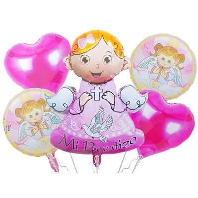 Set de globos sin inflar Mi bautizo