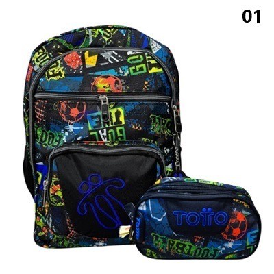 Mochila estampada + cartuchera Totto