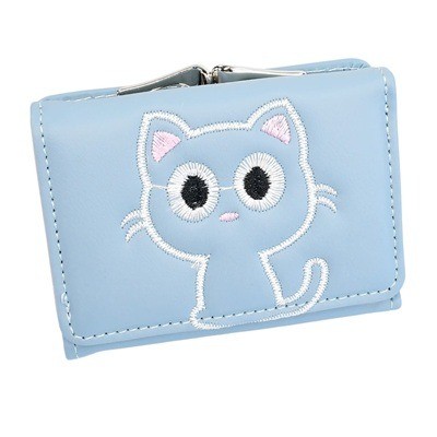 Billetera gatito pequeña celeste