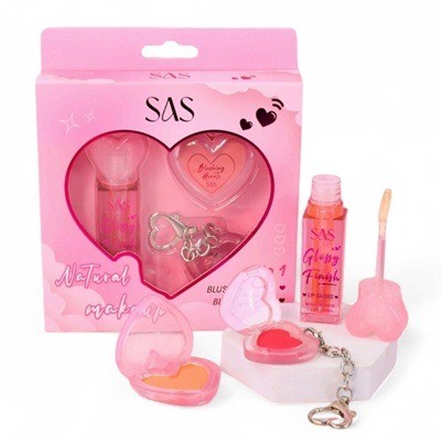 Kit de blush en polvo + blush en crema + lipgloss