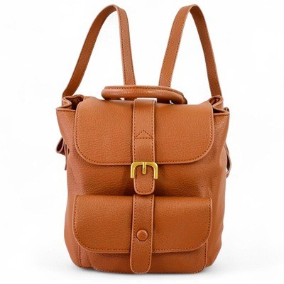 Mochila pequeña con detalle fajita café