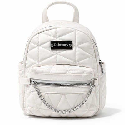 Mochila pequeña con detalle de cadena blanco