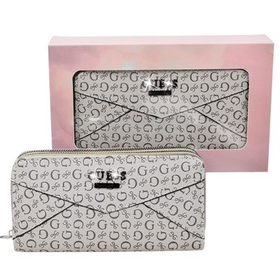 Billetera manos libres estampada gris claro