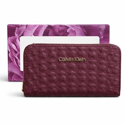 Billetera manos libre con textura Rojo vino