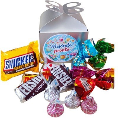 Cajita con chocolates variados Mejórate pronto